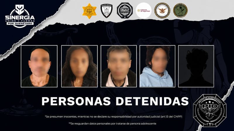 Fiscalía de Querétaro ejecuta 10 cateos en la capital; detienen a cinco personas y aseguran cuatro inmuebles 