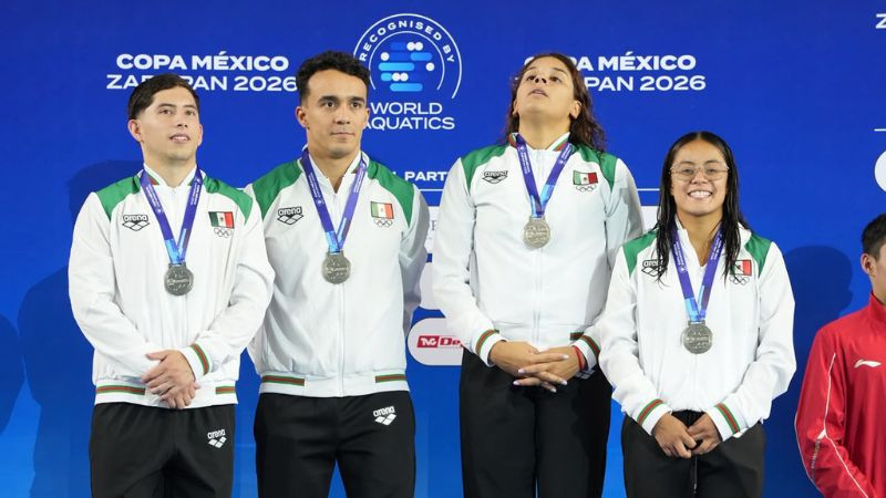 México gana medalla de plata en equipos mixtos de la Copa México de Clavados 2026