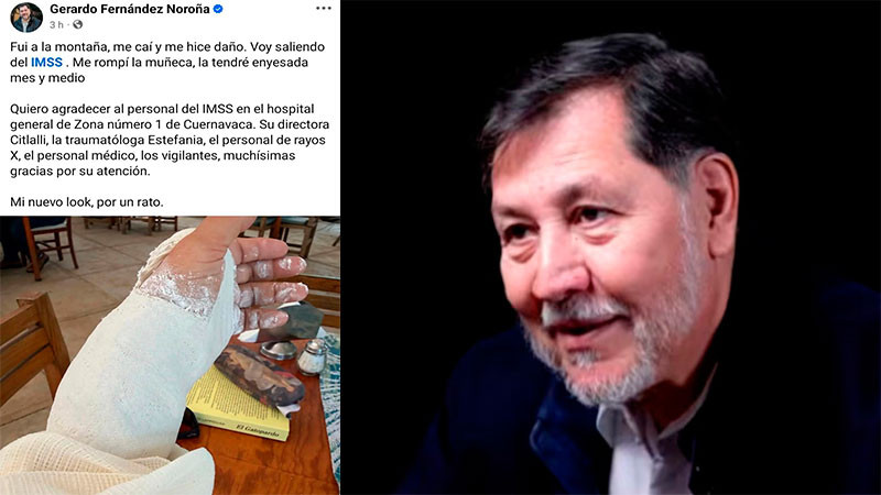 Gerardo Fernández Noroña se fractura la muñeca tras caída en Tepoztlán 