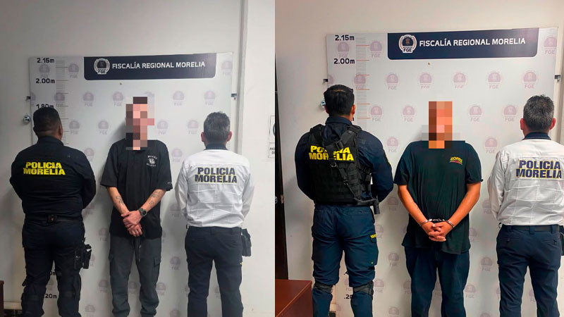 Detiene la Policía Morelia a dos hombres por presunto robo con violencia a comercio 