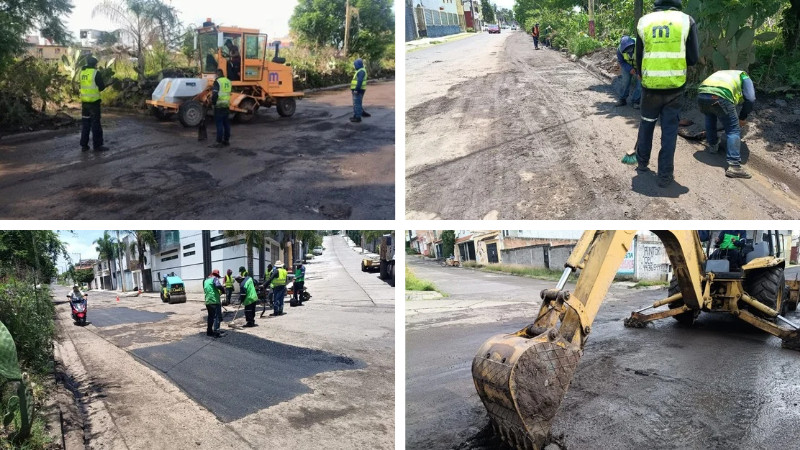  Gobierno de Morelia mantiene labores de bacheo en distintos puntos del municipio 