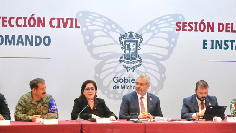 Instalan Puesto de Comando Interinstitucional en Michoacán para intensificar prevención por lluvias 