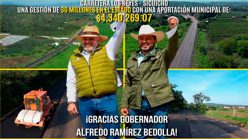 Gestiones históricas permiten concretar obras carreteras en beneficio de Los Reyes: Humberto Jiménez 