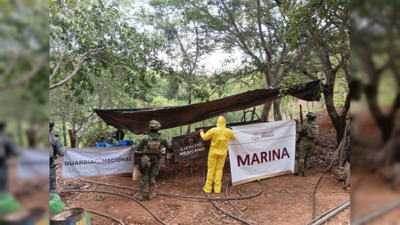 Desmantela Marina laboratorio clandestino en Arteaga, Michoacán  