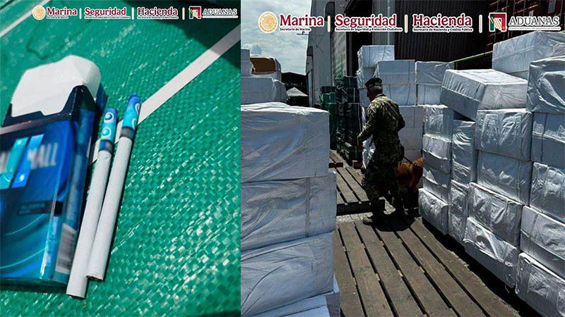 Aseguran más de 8.4 millones de cigarrillos presuntamente falsificados en la Aduana de Manzanillo 