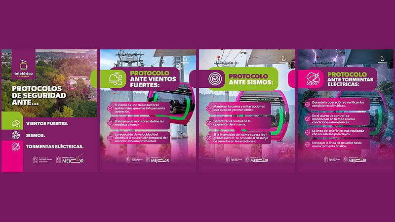 Conoce los protocolos de seguridad ante lluvias, sismos y vientos del teleférico de Uruapan 