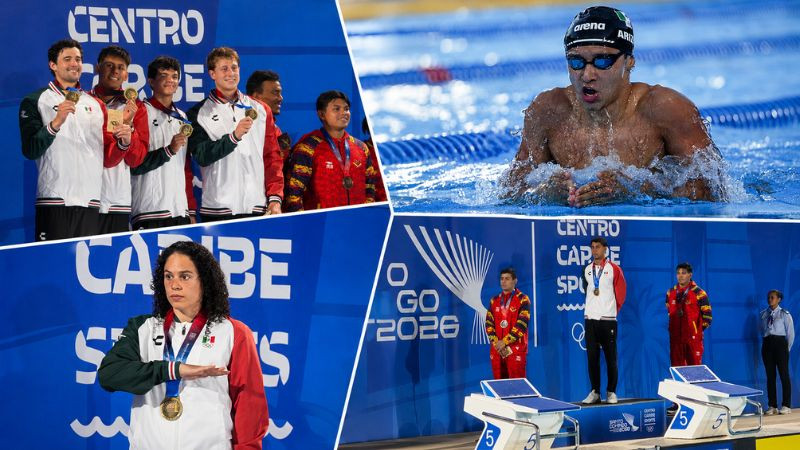 México arranca con nueve medallas en natación de los Juegos Centroamericanos y del Caribe 2026 