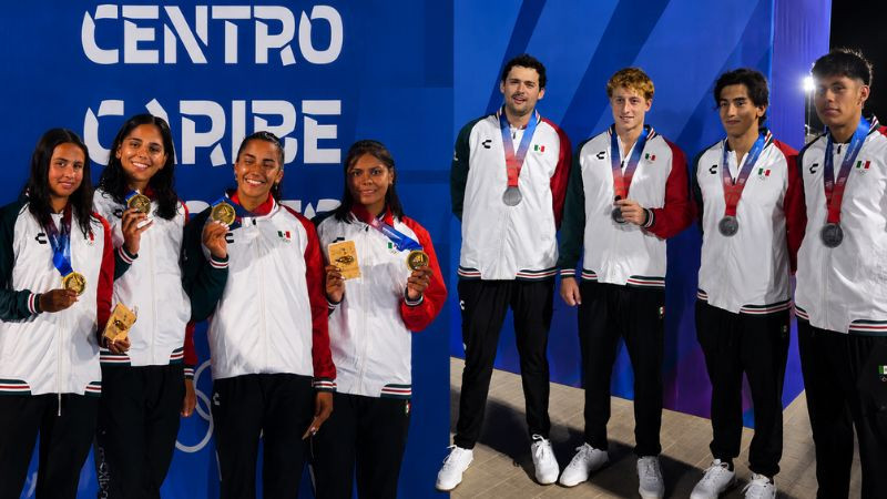 México suma siete medallas en la segunda jornada de natación en los Juegos Centroamericanos y del Caribe 2026 