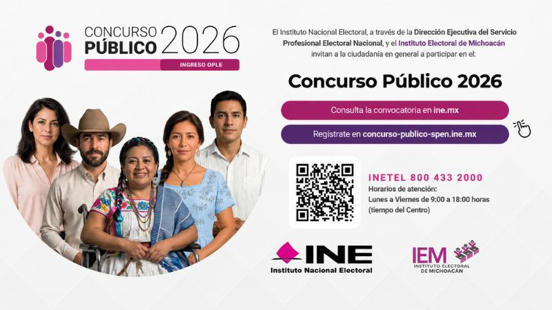 ¿Quieres formar parte del IEM? Inicia la convocatoria para ingresar al Servicio Profesional Electoral Nacional 