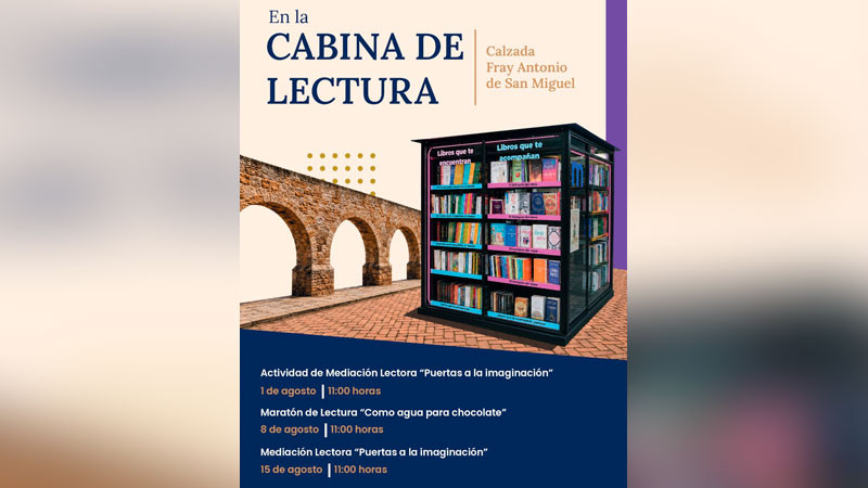 Presenta SeCultura actividades de agosto en cabinas de lectura  