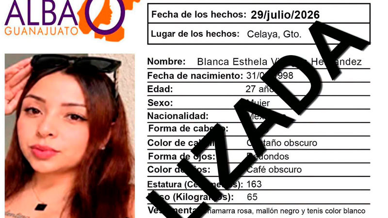 Policía de Celaya confirma que mujer hallada sin vida tenía ficha de búsqueda; suman 14 casos de mujeres desaparecidas localizadas sin vida en 2026 