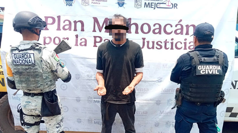 En Jacona, Michoacán detienen a un sujeto con dos gramos de estupefacientes 