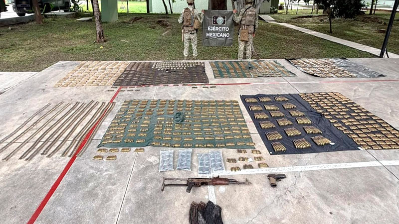 Aseguran dos armas y más de nueve mil cartuchos en Buenavista, Michoacán  
