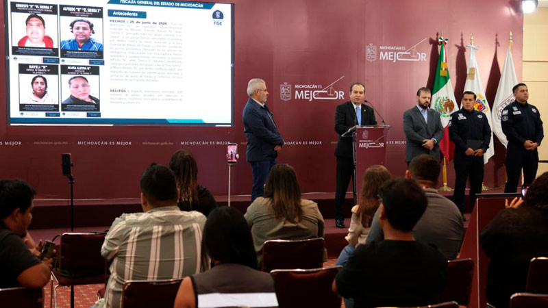 Destaca FGE detención de presuntos líderes delincuenciales y generadores de violencia en Michoacán 