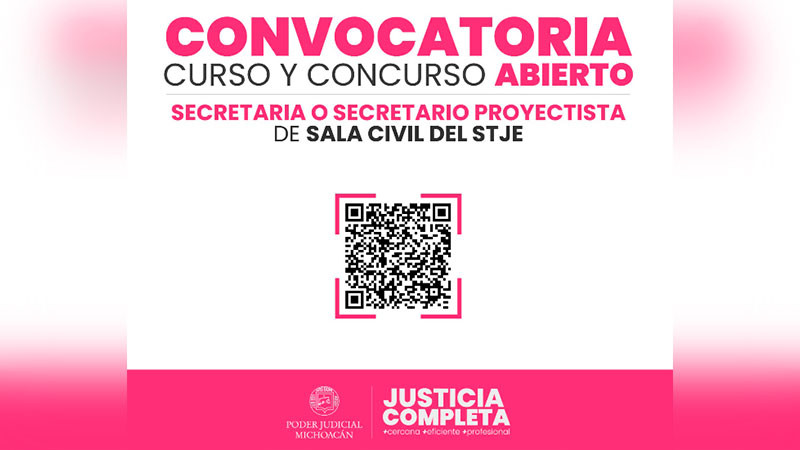 Este 6 de agosto abre el registro para el Concurso de Oposición para Secretaria o Secretario Proyectista de Sala Civil del STJE 