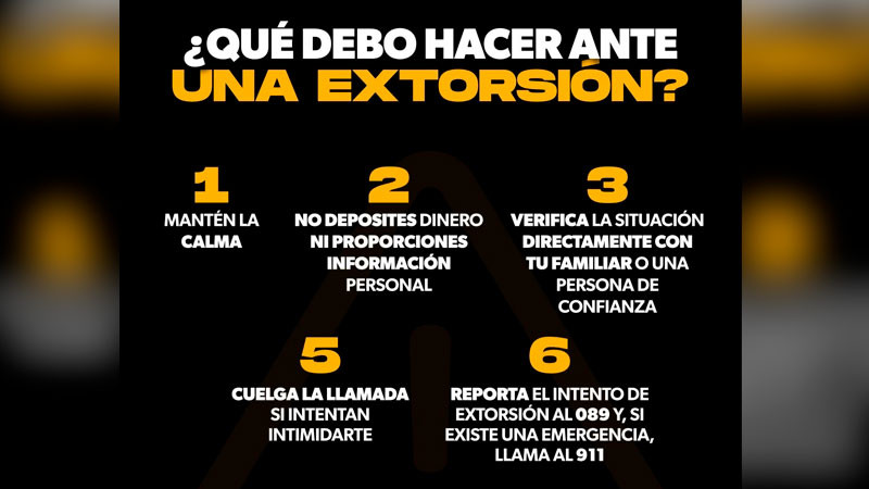 Emite la SSP Michoacán recomendaciones de cómo actuar ante un intento de secuestro virtual 