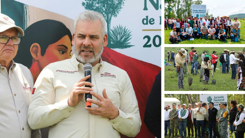 Más de 10 mil michoacanos se suman a la Jornada Nacional de Reforestación: Bedolla 