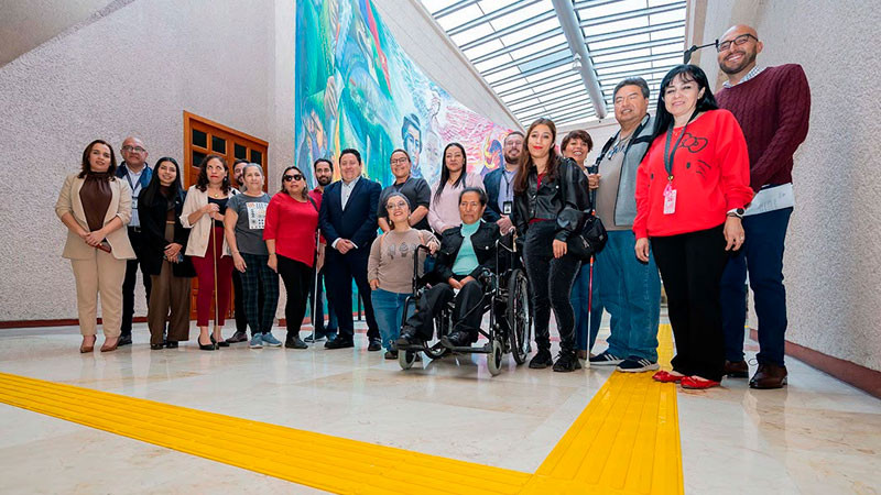 Con instalación de Guía podotáctil, avanza Poder Judicial de Michoacán hacia una justicia más accesible 