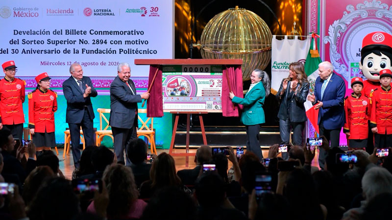 Presenta Lotería Nacional billete de Sorteo Superior que rinde homenaje al 30 aniversario de la Fundación Politécnico 