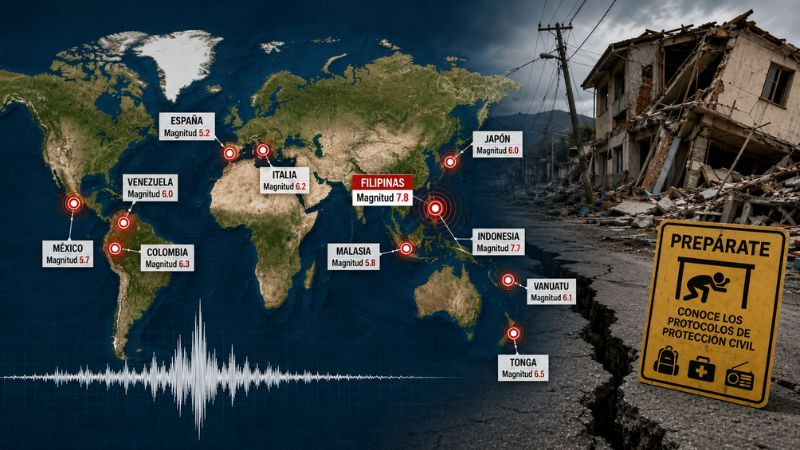 Fuertes sismos marcan 2026; Filipinas registra el de mayor magnitud 