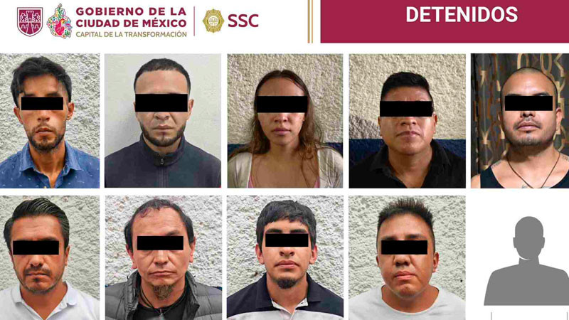 Capturan a 10 presuntos vendedores de estupefacientes en la CDMX 