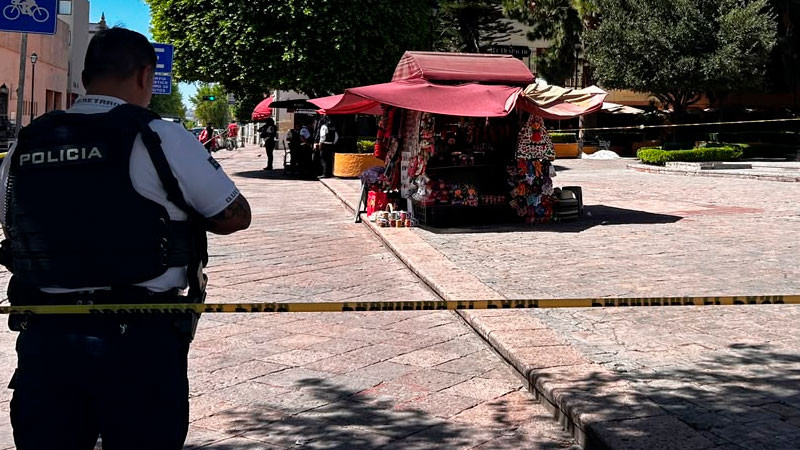 Mujer pierde la vida en Plaza Corregidora, en la capital de Querétaro 