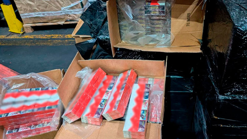 Marina y ANAM aseguran más de 5.8 millones de cigarros apócrifos en la aduana del AICM 