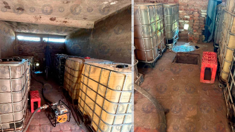 Cateo en Romita, Guanajuato, deja aseguramiento de 8 mil 200 litros de hidrocarburo 