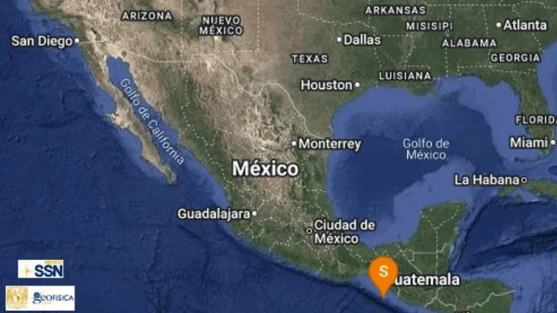 Sismo de magnitud 4.3 se registra frente a costas de Chiapas 