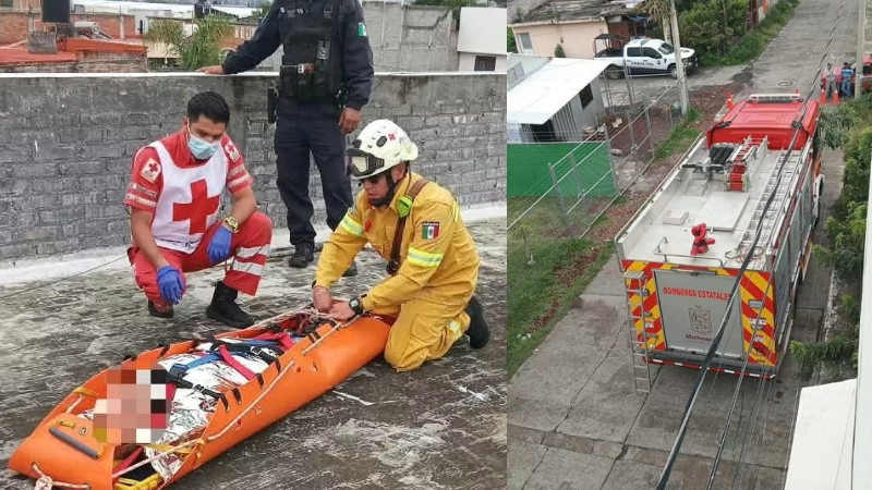 Hombre resulta lesionado tras recibir descarga eléctrica en Morelia 