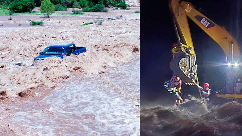 Tres adultos mayores sobreviven casi 11 horas atrapados en una camioneta en el río Ameca de Nayarit 