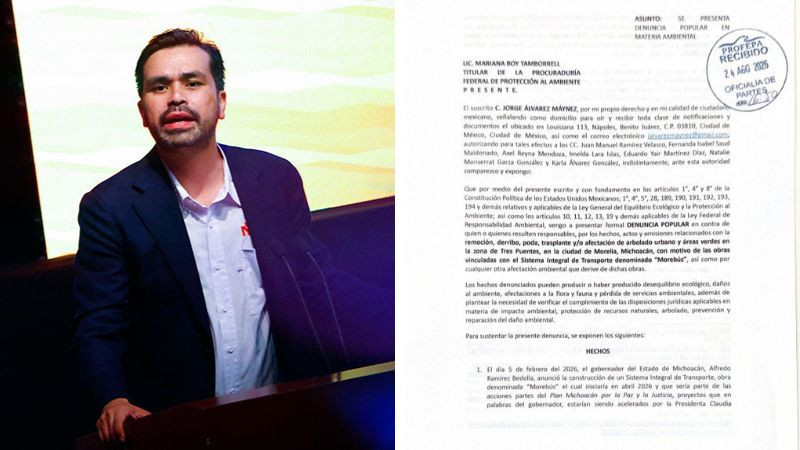 Máynez denuncia ante Profepa por posible tala de árboles en obras del Morebús 