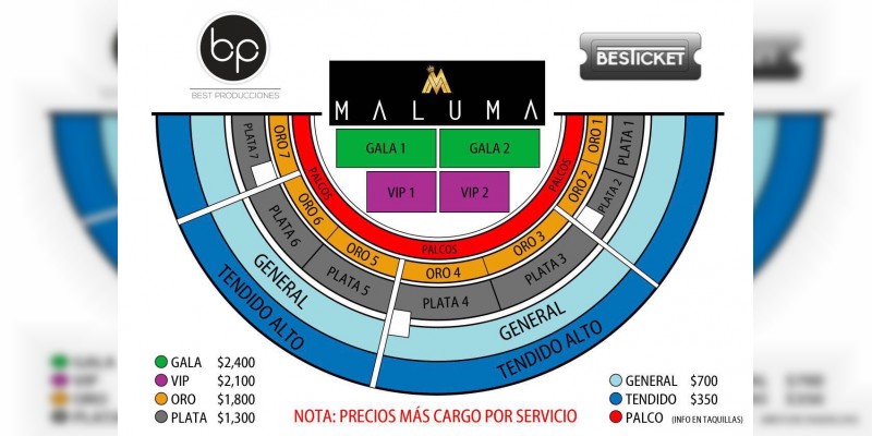 Listos los precios para Maluma en Morelia; el miércoles arranca venta de boletos - Foto 1 