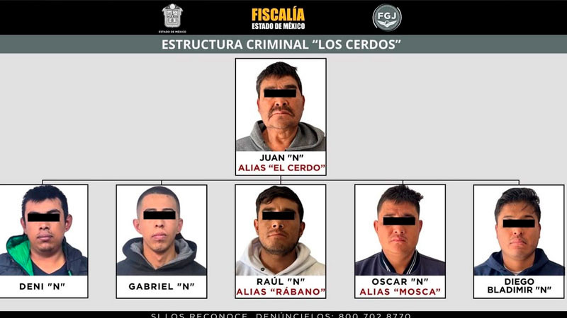 Cae en el Edomex “El Cerdo”, presunto líder de una banda dedicada a la extorsión y el secuestro; hay otros 3 detenidos 