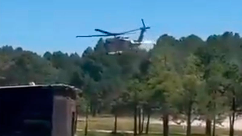 Helicóptero militar realiza aterrizaje de emergencia tras perder potencia en Durango 