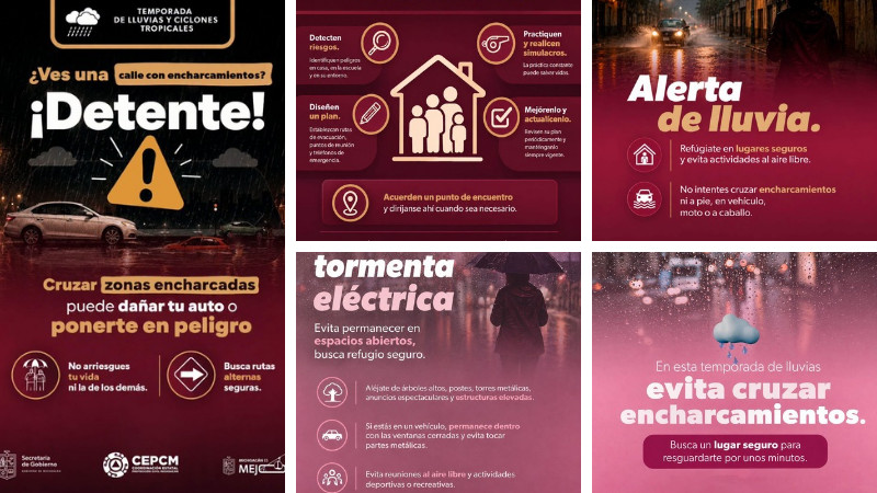 Segob llama a reforzar medidas de prevención ante lluvias 