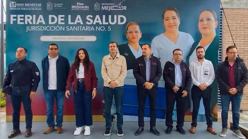 Prevención y atención cercana, ejes de la Feria de la Salud en el centro de Uruapan 