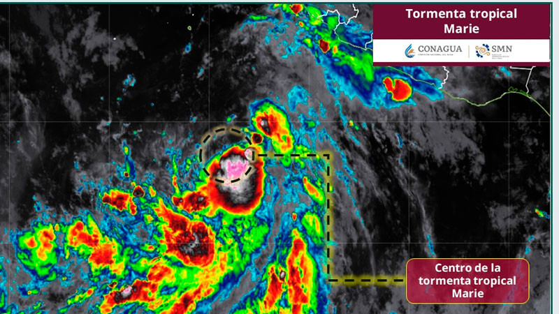 Se forma la tormenta tropical "Marie" cerca de las costas de Colima 