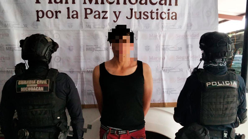 En Gabriel Zamora, Michoacán detiene la Guardia Civil a comerciante en posesión de estupefacientes 