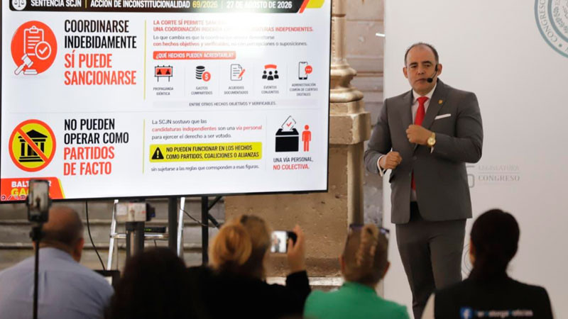 Detalla diputado Baltazar Gaona el aval de la SCJN a la Reforma Electoral aprobada por el Congreso del Michoacán 