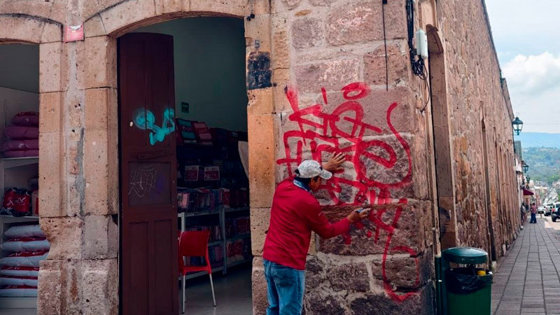 Gobierno de Morelia continúa conservación y mantenimiento del Centro Histórico 