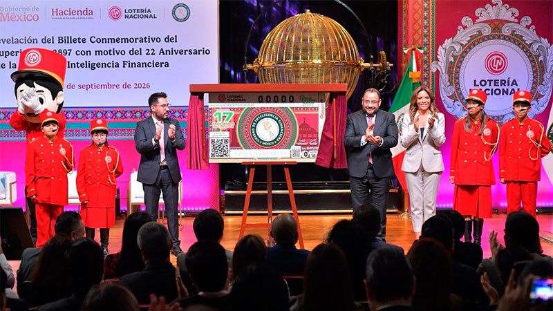 Emite Lotería Nacional billete conmemorativo por el 22 aniversario de la Unidad de Inteligencia Financiera 