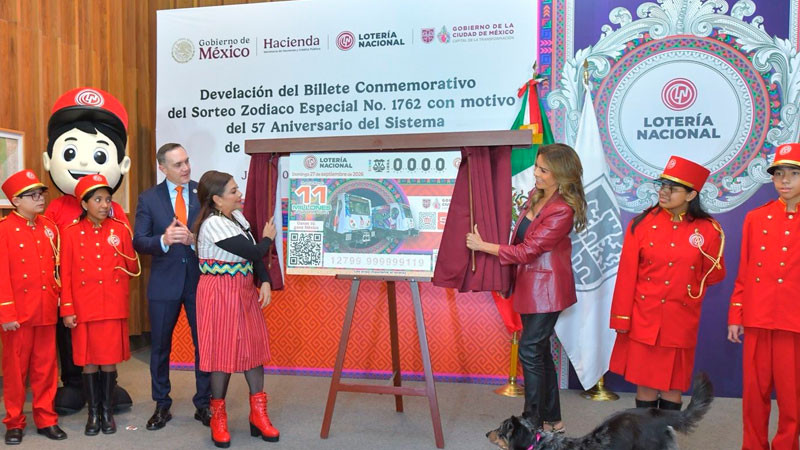 Billete conmemorativo de Lotería Nacional celebra el 57 aniversario del STC Metro de la Ciudad de México 
