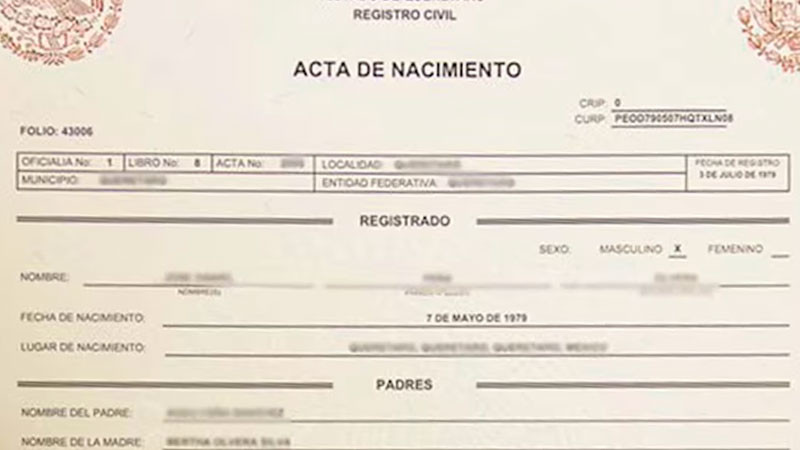  Detectan entre 7 y 10 actas de nacimiento falsas a la semana en Michoacán 
