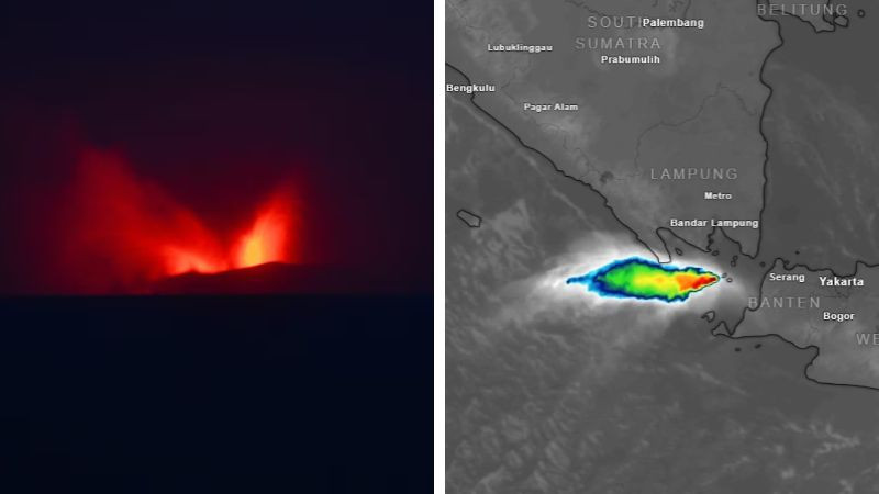Erupción del volcán Krakatoa obliga a suspender vuelos en Yakarta, Indonesia 