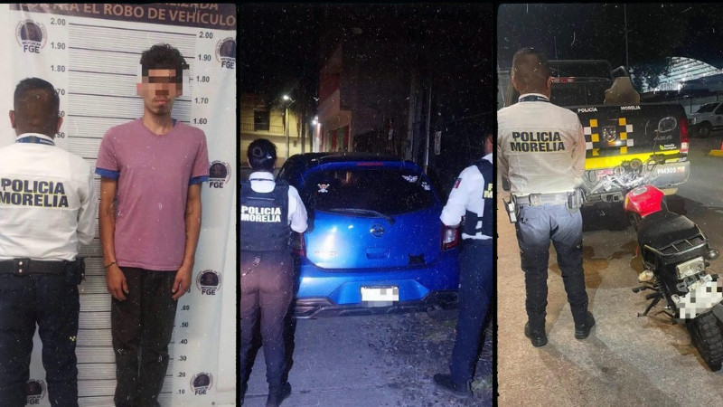 Policía Morelia detiene a sujeto con motocicleta robada y recupera vehículo 