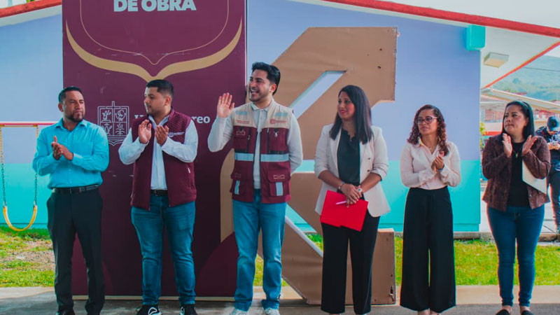 Alexis Velázquez inaugura rehabilitación del Jardín de Niños en Huandacareo 