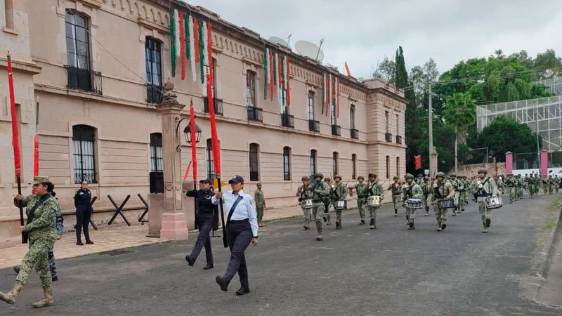 Ejército Mexicano, Guardia Nacional y diversas instituciones civiles realizan prácticas con motivo del Desfile Cívico-Militar 2026, en Morelia 