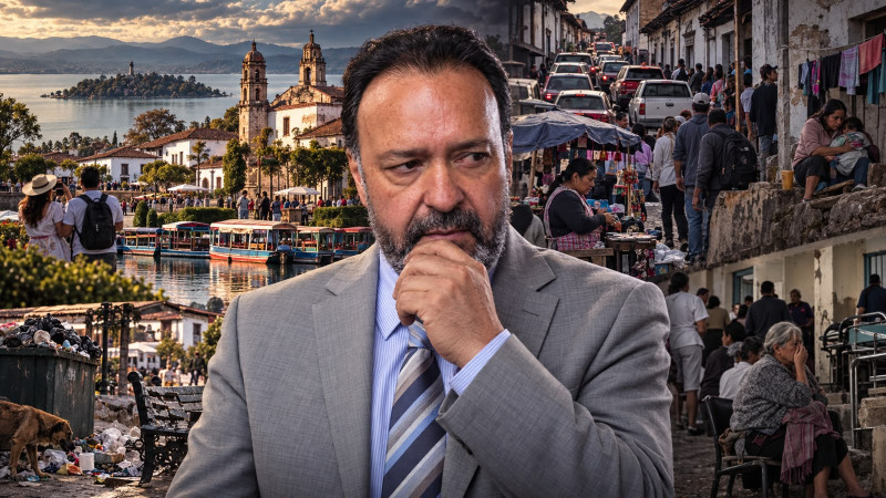 El Pátzcuaro que no cabe en la postal: pobreza, comercio en crisis, calles disputadas y un Pueblo Mágico que Julio Arreola presume mientras sus problemas se acumulan 
