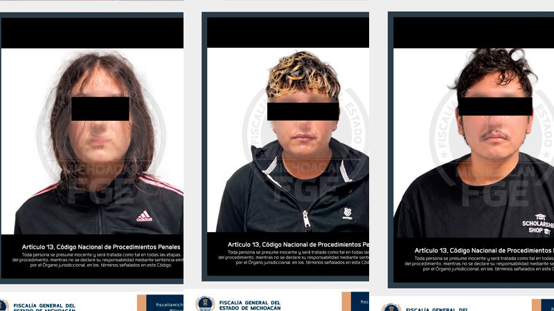 Detienen a tres presuntos integrantes de célula delictiva relacionada con extorsiones a aguacateros en Salvador Escalante, Michoacán 